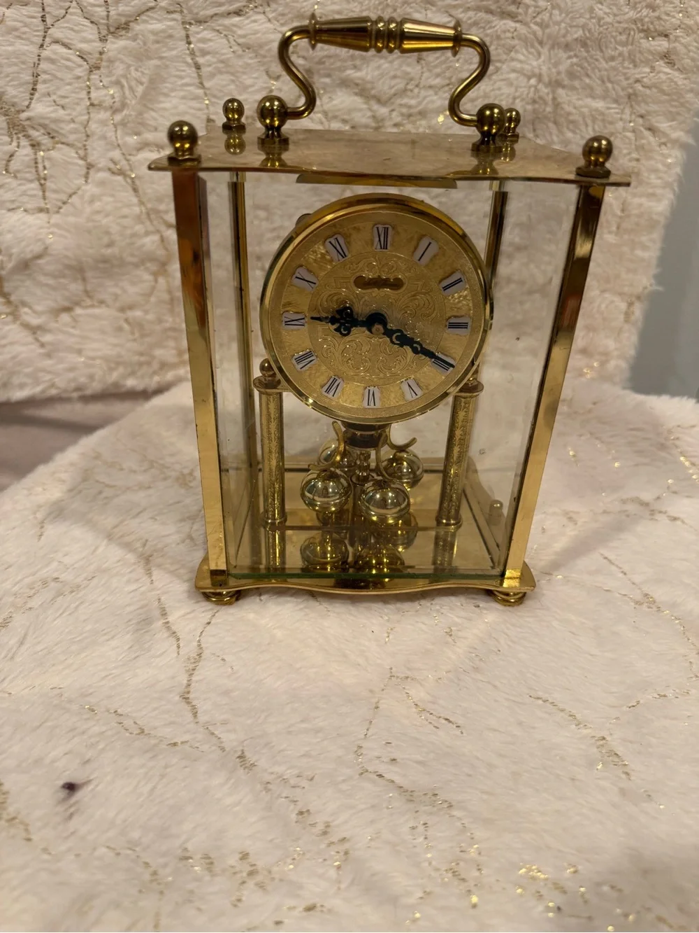 Vintage Seth Thomas Cotillion 0705-000 Brass Glass Anniversary Clock For Repair